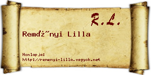 Reményi Lilla névjegykártya