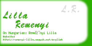 lilla remenyi business card